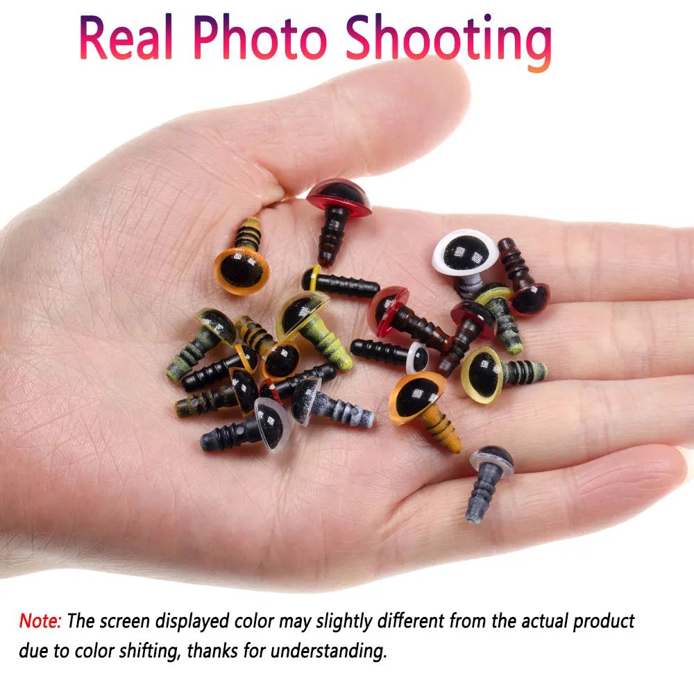Bimoo-Señuelos de Pesca de lubina, 20 piezas 3D de Ojos de plástico sólido con ratón de vapor, Material de atado de moscas, serpentina de agua salada grande, 6mm - imagen 5