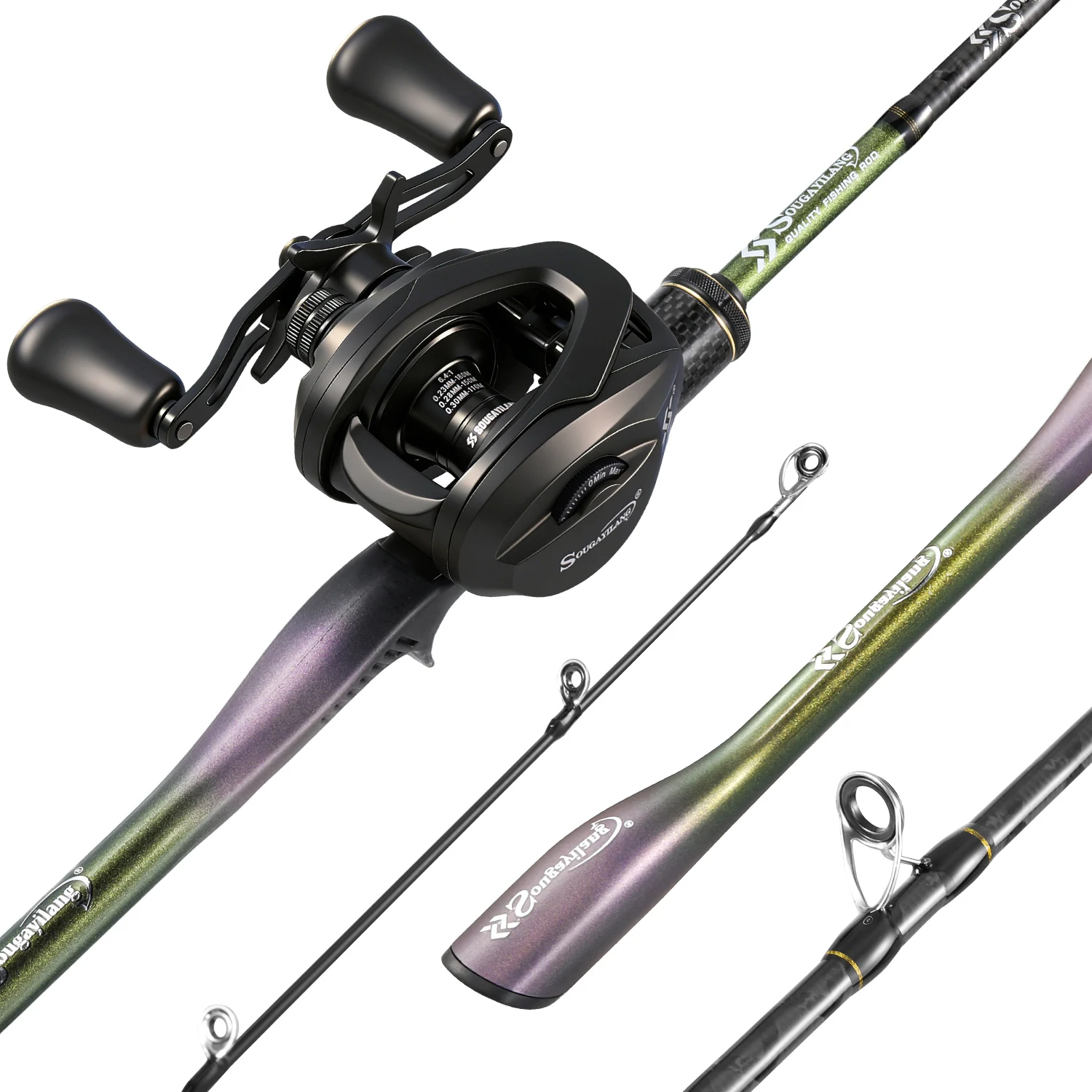 Sougayilang Combo Caña y Carrete Carbono MH 1.8m - 6.4:1 Arrastre 8kg - imagen 4