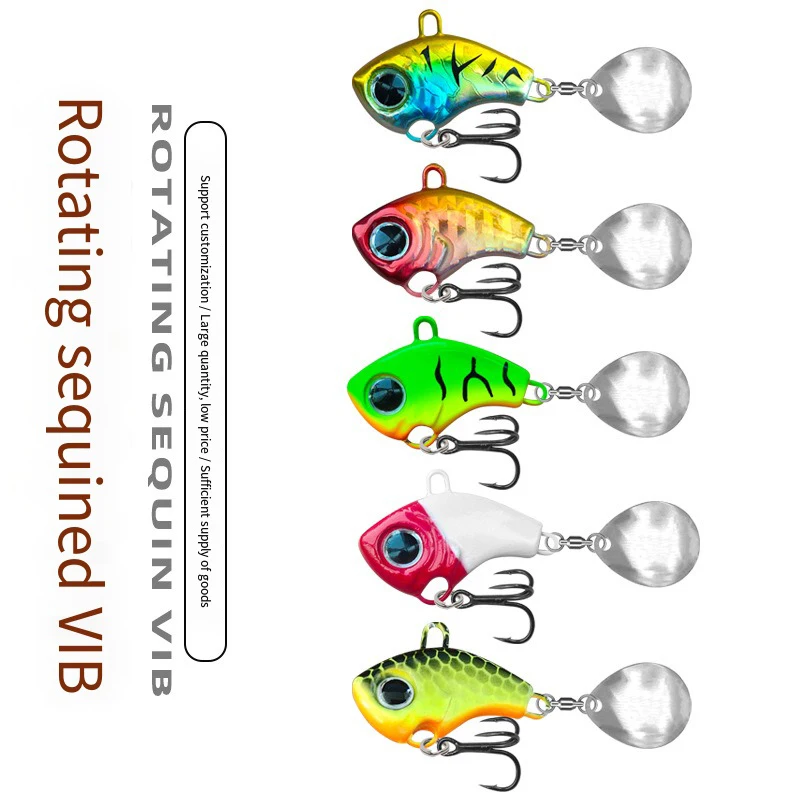 Señuelos de pesca 5g 7g 10g 15g 20g Metal giratorio VIB vibración Spinner cuchara pesca en hielo plantillas trucha cebos de pesca de invierno - imagen 3
