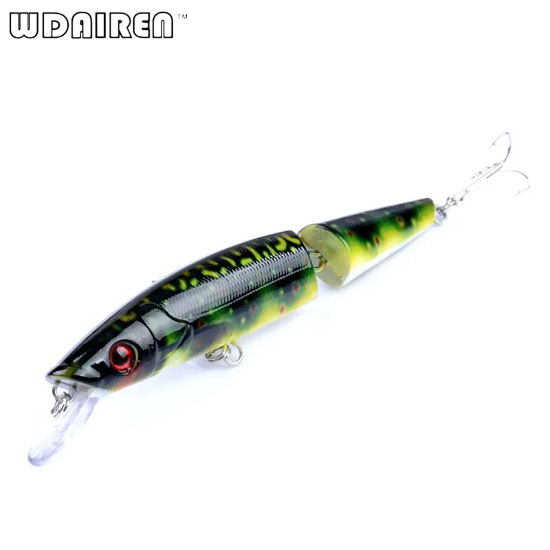 1 cebo duro de 2 segmentos, 14cm, 21,7g, Wobblers, pesca Artificial, pintura realista, señuelo 4 #   Gancho 5 Ojos 3D de Colores - imagen 4