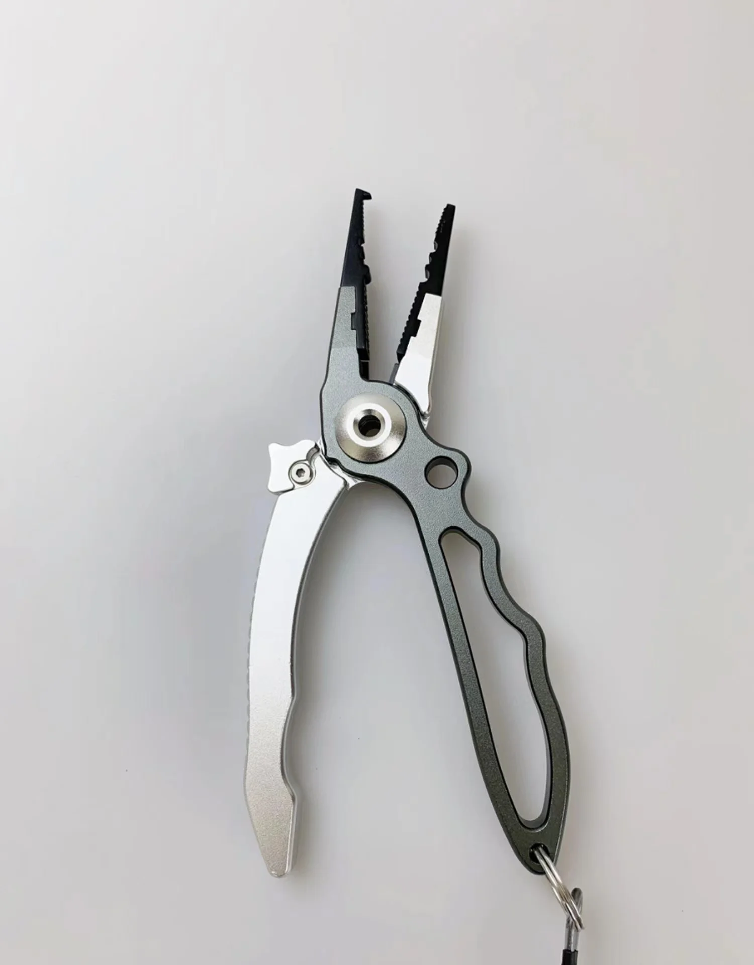 HAIMALUO-Alicates de pesca Piscifun, cortadores de trenza de aluminio, Alicates de anillo dividido, removedor de anzuelos, soporte de pescado con funda y cordón - imagen 3