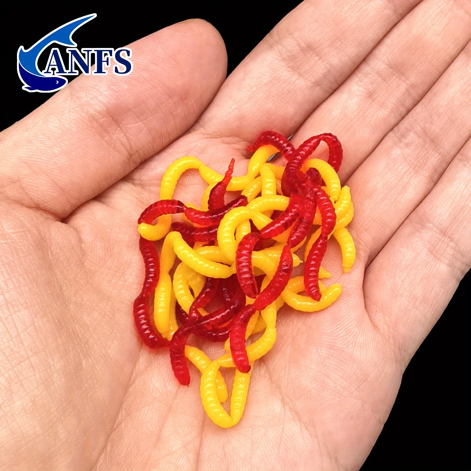 ANFS 75 Uds gusanos Señuelos de Pesca cebos de Pesca artificiales suaves para Pesca de agua dulce y salada - imagen 4