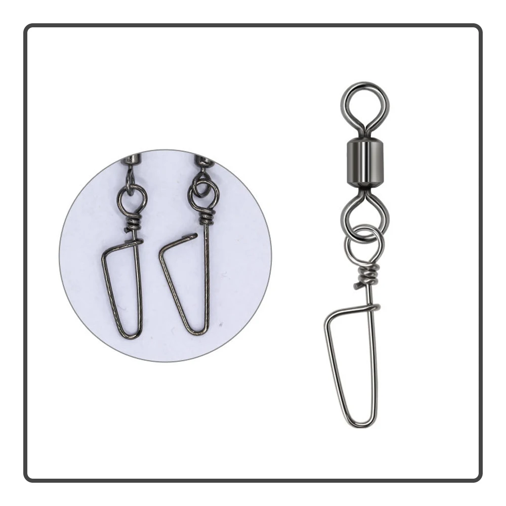 Conector giratorio de Metal de alta calidad + pasador curvo, suministros de pesca en mar y roca, accesorios de pesca