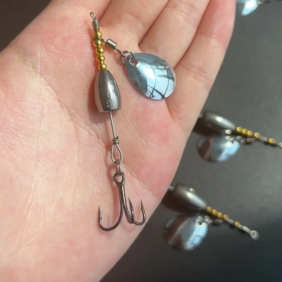 Señuelo de pesca de aleación de acero, cebo compuesto de rotación de mosca, señuelos artificiales, cebo giratorio, peso de gusano volteador, bolsa de 1-2 piezas - imagen 3