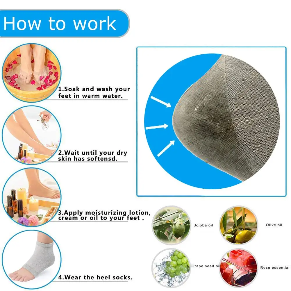 Calcetines de protección de pies de invierno, calcetines de Gel anticaída para el cuidado del talón para hombres y mujeres, cómodos y transpirables, protección del tobillo para reparación - imagen 2