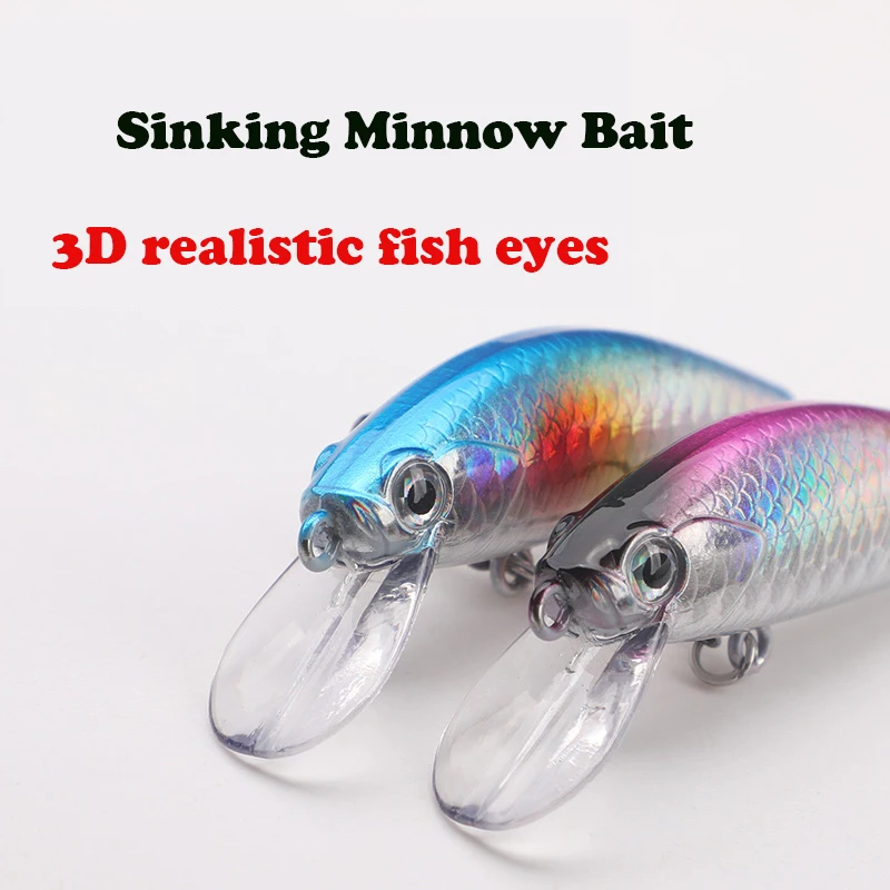 Testar-señuelos de Pesca con cebo de pececillo de hundimiento lento, 70mm, 11g, lanzamiento largo, suspensión láser Artificial, Swimbaits para Lucio, trucha, Pesca - imagen 4