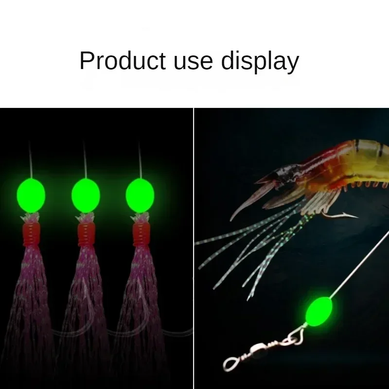 Cuentas luminosas 100/375 Uds. Cuentas de pescado de plástico blando ovaladas de color verde oliva accesorios de equipo de pesca anticolisión - imagen 2