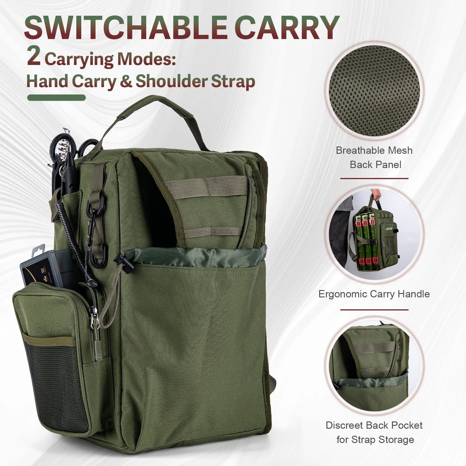 Goture Bolsas de pesca con cajas para señuelos y correa ajustable - imagen 5