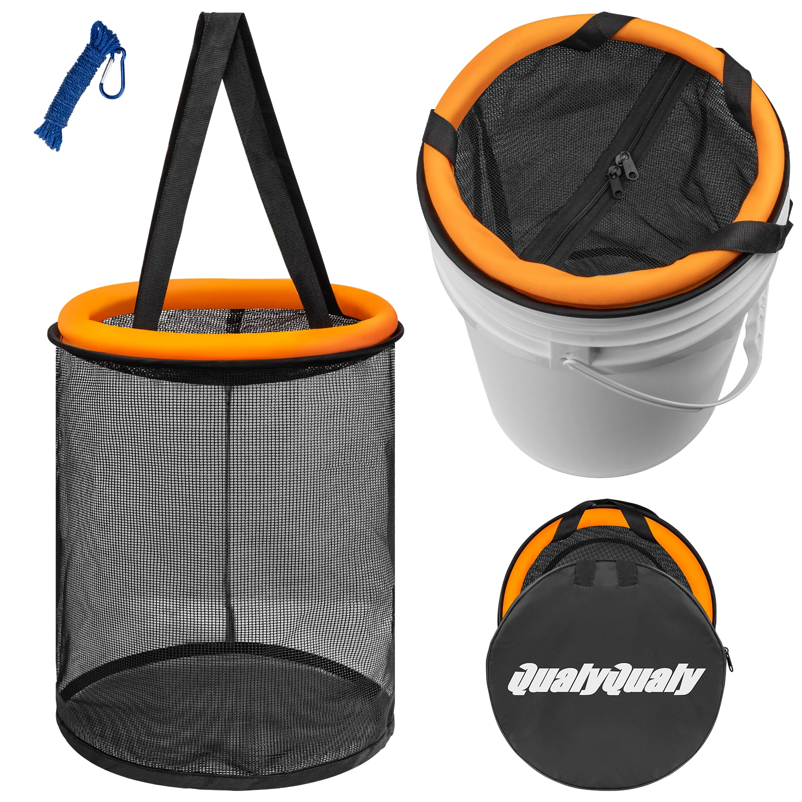 Cesta flotante para peces plegable – Malla de goma – Uso en cubos