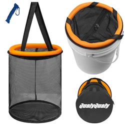 Cesta flotante para peces plegable – Malla de goma – Uso en cubos