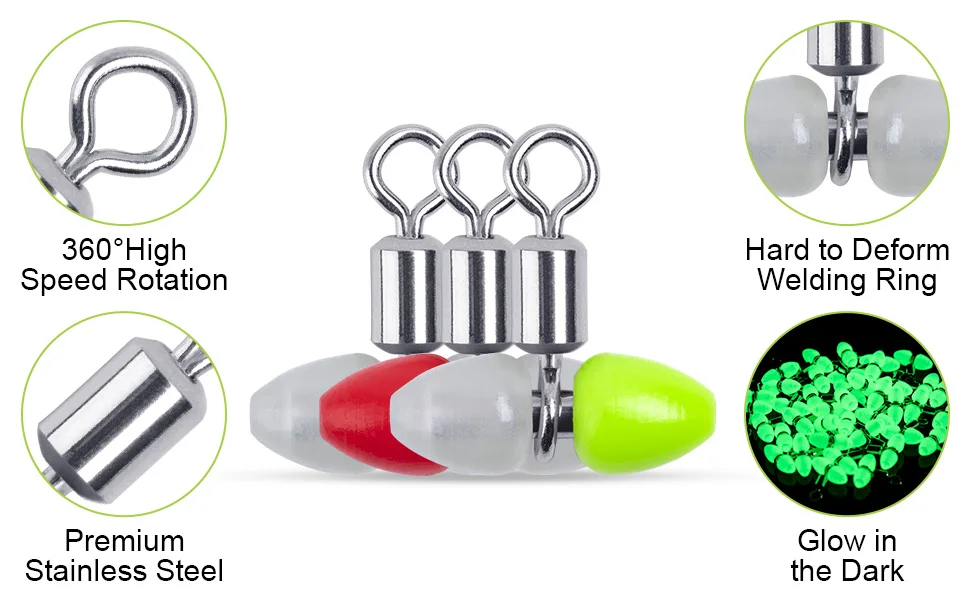 Goture Trifurca Giratoria con Cuentas Luminosas T – Pesca Mar - imagen 5