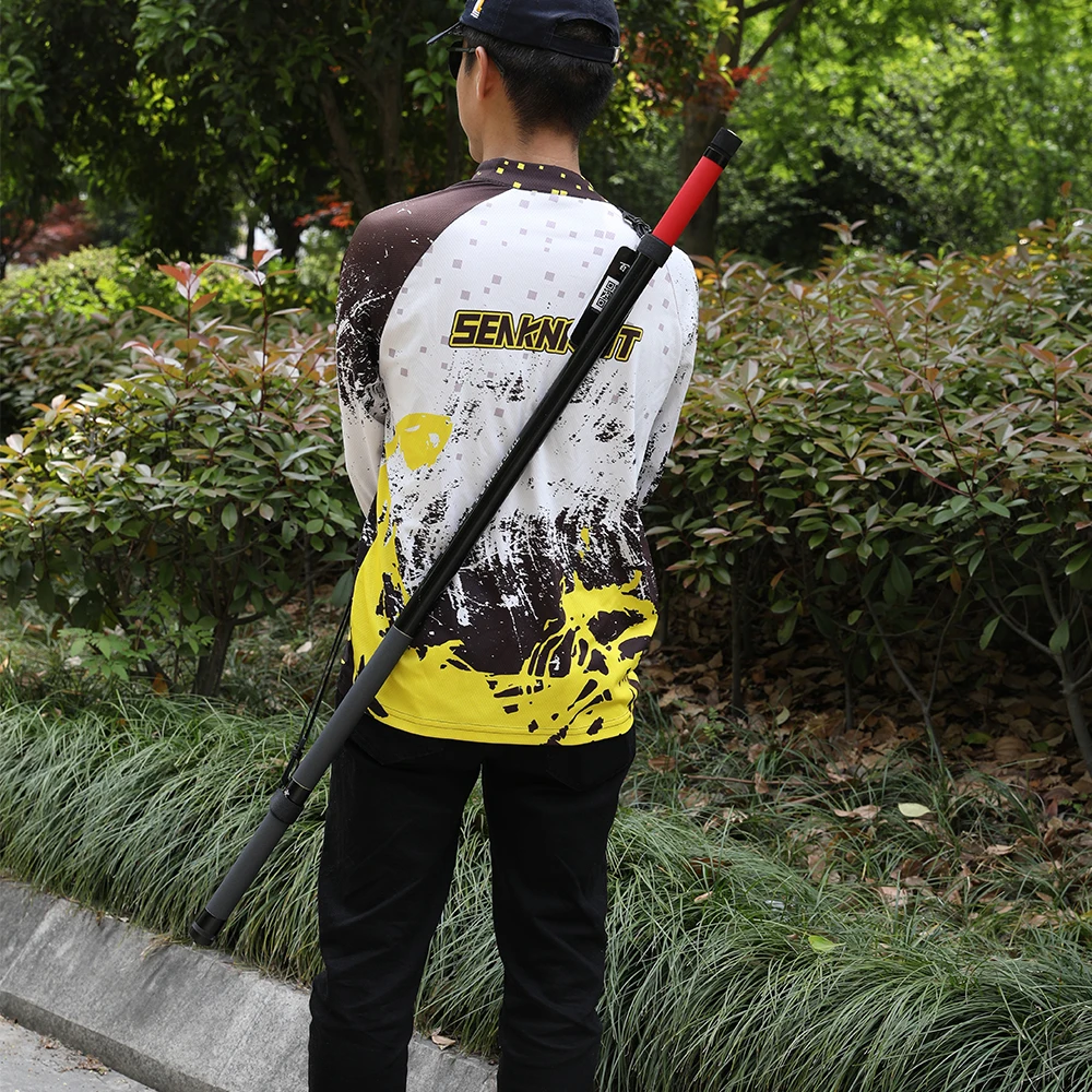 2022 Nueva caña de pescar en roca antiadherente Seaknight Red de inmersión de fibra de carbono telescópica Caña de pescar Sección larga Equipo de pesca ultraligero súper duro para pesca en roca 4.0M 4.9M 5.8M 6.7M - imagen 5