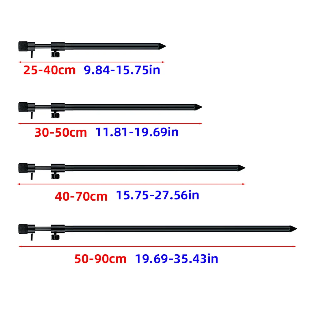 Hirisi-palo de aluminio para pesca de carpa, 25-40cm y 40-70cm, para caña de pescar de carpa, alarmas de pesca, barras de zumbido - imagen 3