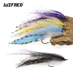 Wifreo anzuelo de alto carbono trucha salmón Steelhead pesca con mosca Streamer moscas agua salada gran juego pluma Streamer mosca señuelo cebos