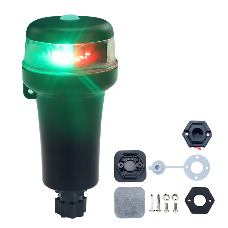 Lámpara LED portátil de navegación para barcos con adaptadores de colores multiluz para kayak marino: requiere pilas AA (no incluidas) - imagen 2
