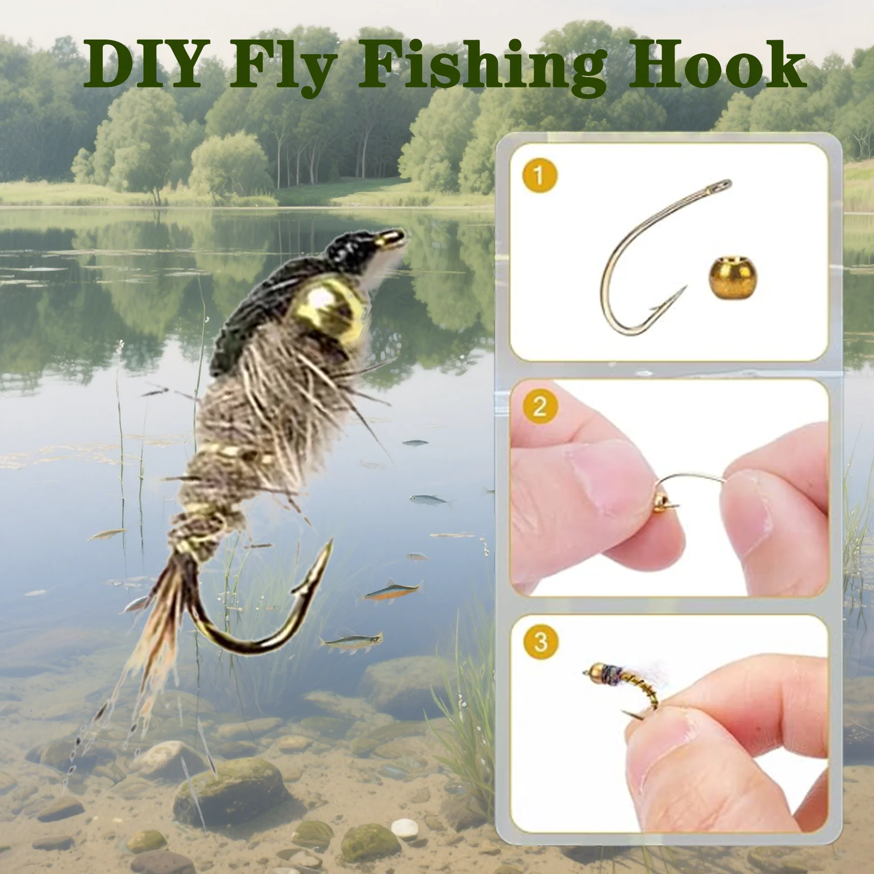 Eupheng EP-80000 anzuelos de pesca con mosca seca vástago forjado 1X púas afiladas de ojo fino de alta resistencia - imagen 4