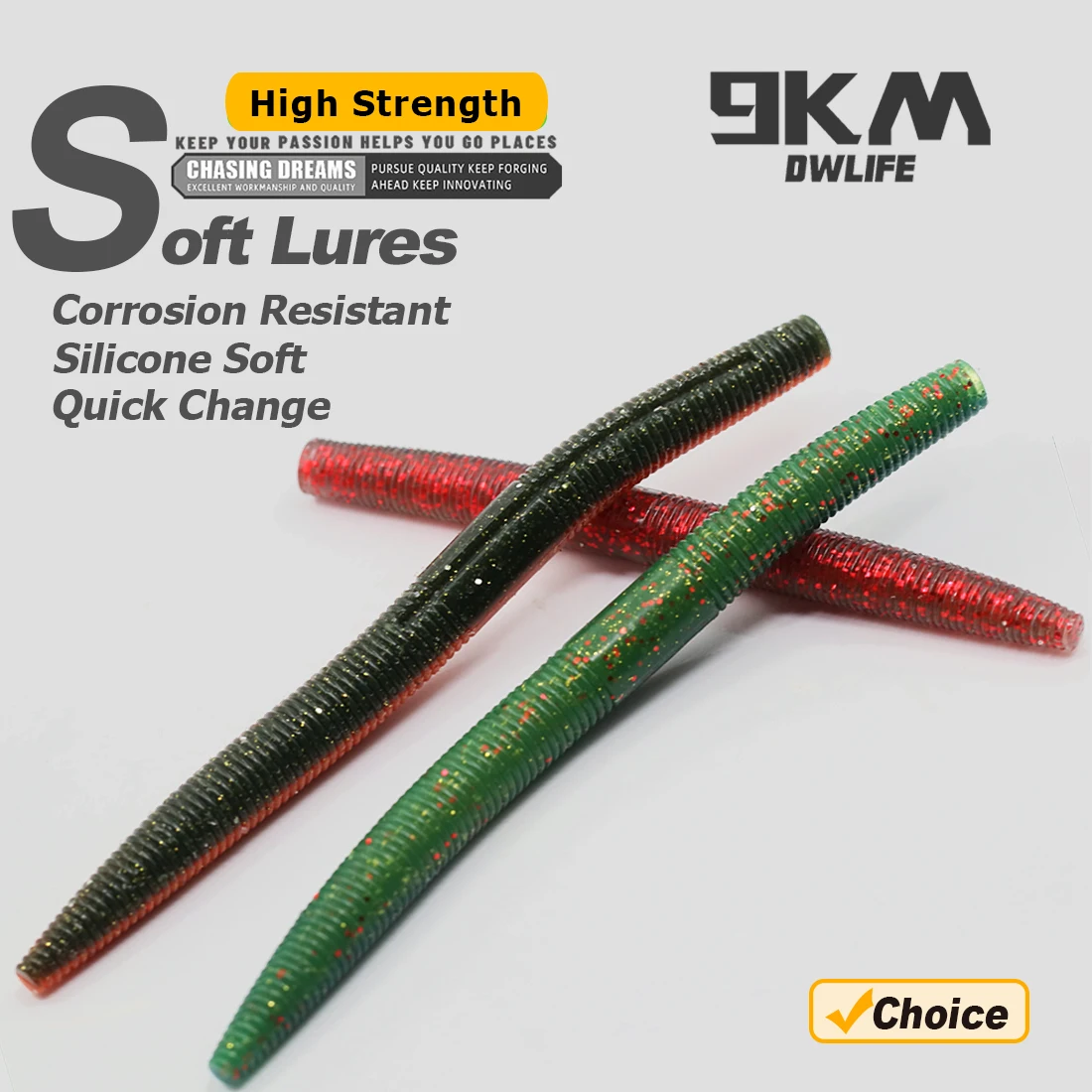 Señuelos de gusano de pesca de 9KM, 15 Uds. Para lubina, cebos de gusano de plástico suave de 10/12,5 cm para aparejo loco, calabaza de pesca de agua dulce y salada