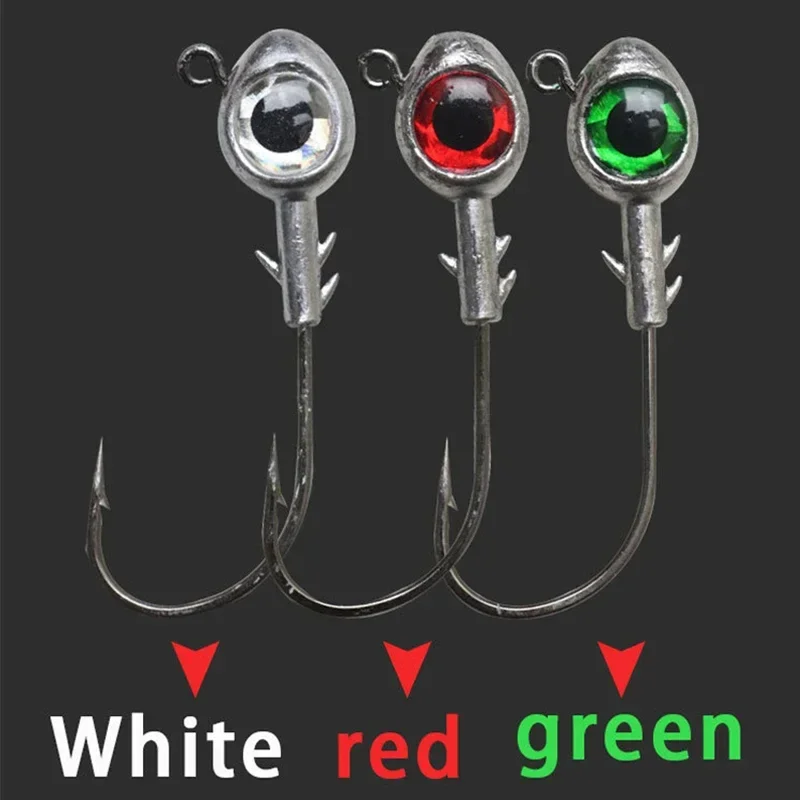 5 unids/lote anzuelos con cabeza de plomo anzuelos de ojos grandes 5g/7g/10g/14g anzuelos de pesca anzuelo de púas de acero alto en carbono accesorios de pesca - imagen 3
