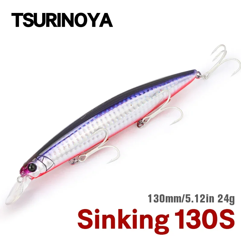 TSURINOYA 130S-señuelo de pesca de pececillo que se hunde, SCOUT, 130mm, 24g, fundición larga, lengüeta de lubina, cebos duros artificiales grandes para pesca en el mar - imagen 2