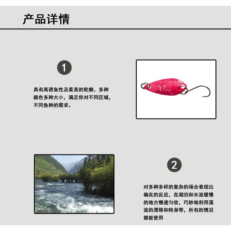 Juego de lentejuelas de boca de caballo en forma de cuchara, equipo de pesca, blanco, raya MicroStream Path, Sub Bait, cebo falso, camino de Metal, Sub - imagen 2