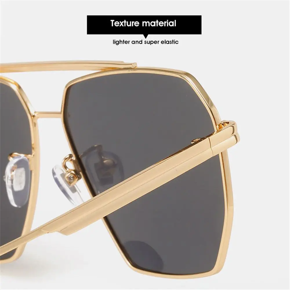 Gafas de sol poligonales para mujer con montura metálica de gran tamaño, ligeras y retro, gafas de sol polarizadas, gafas de sol para hombre - imagen 2