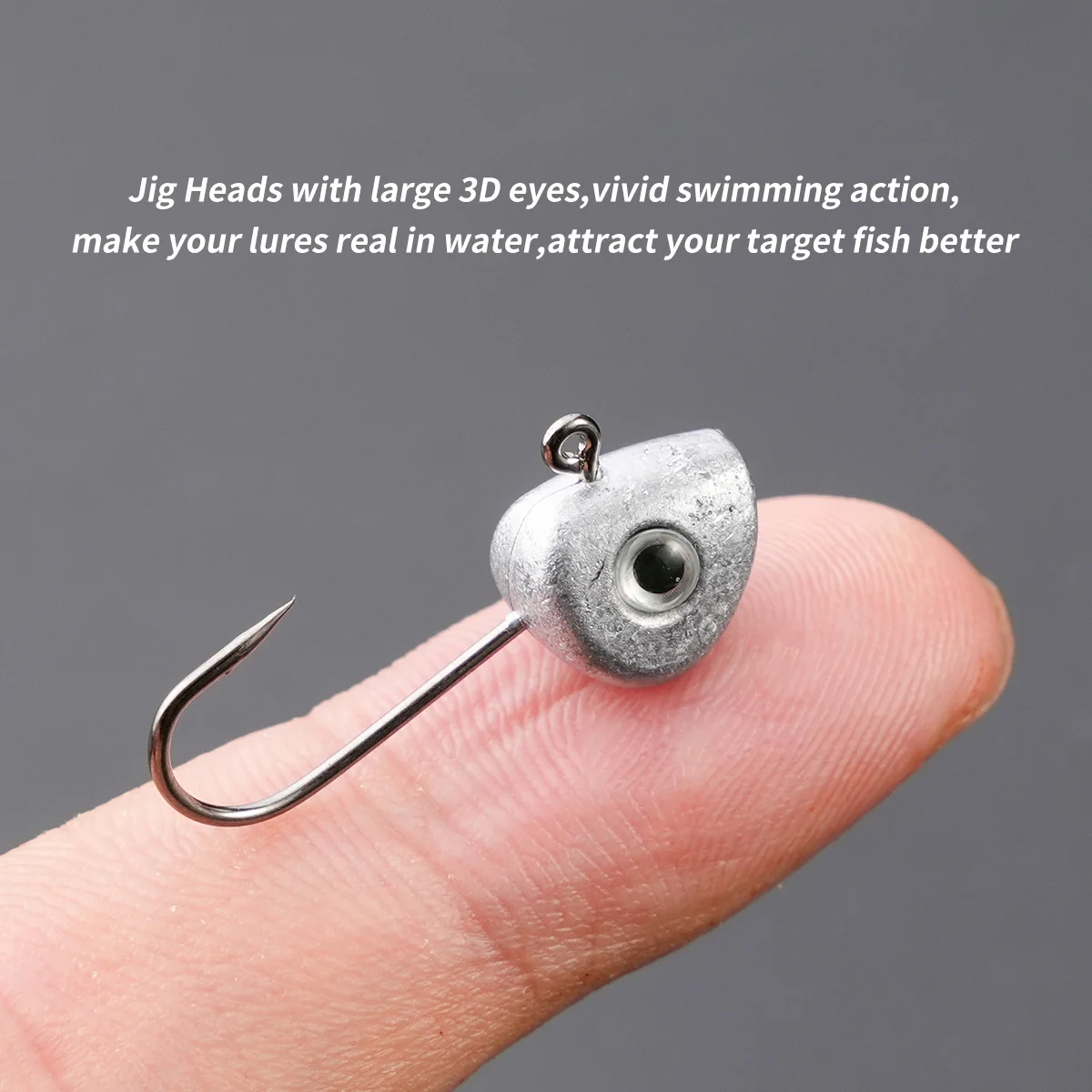 10 Uds Mini anzuelo con cabeza de anzuelo ojos 3D 0,5g 1g 2g 3g 4g 5g Bass Crappie anzuelos de plantilla de pesca señuelo suave anzuelo de señuelo de pesca de gusano - imagen 3