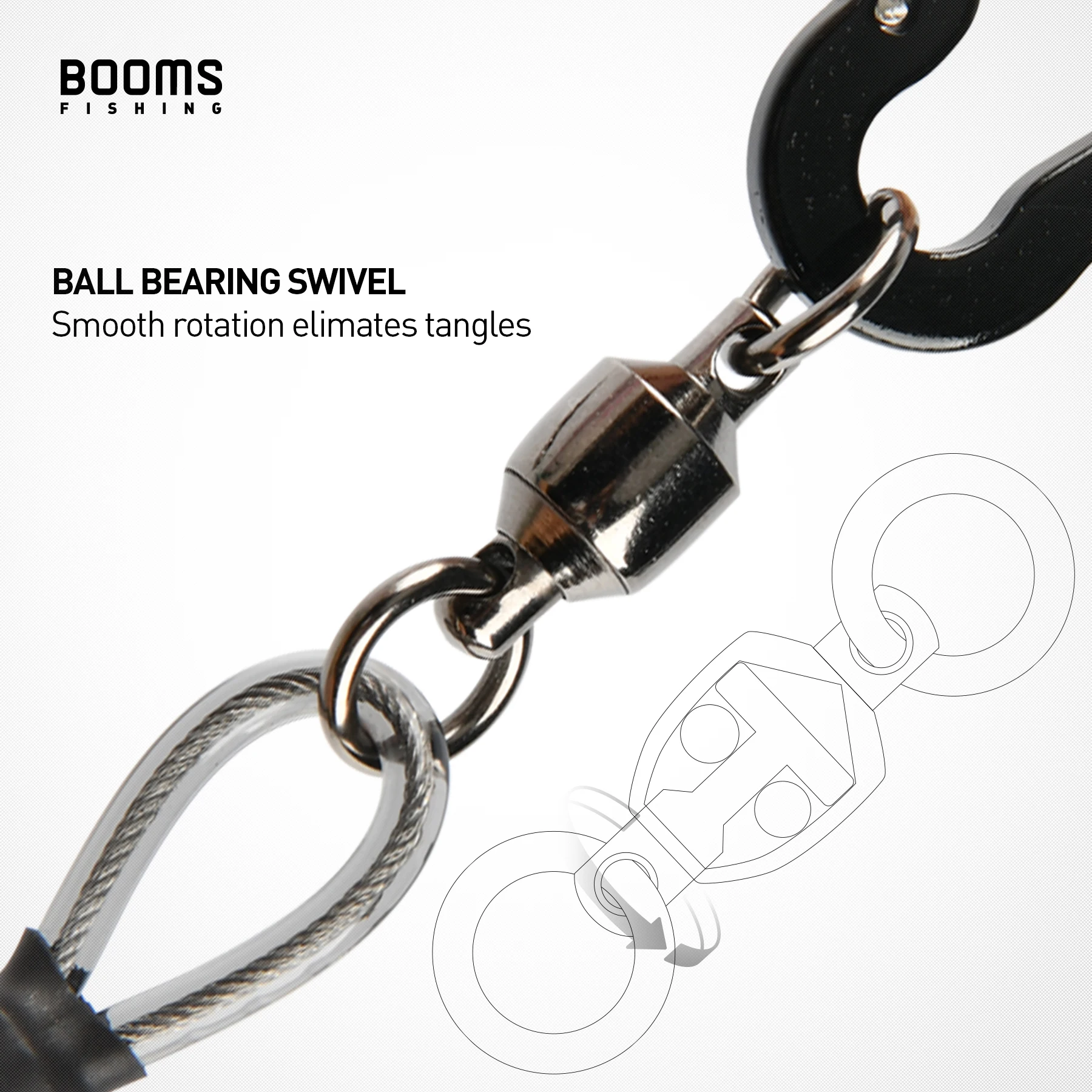 Booms Fishing T02 2m accesorios para caña de pescar cordón de pesca resistente para herramientas de pesca cuerda de retención de navegación - imagen 5