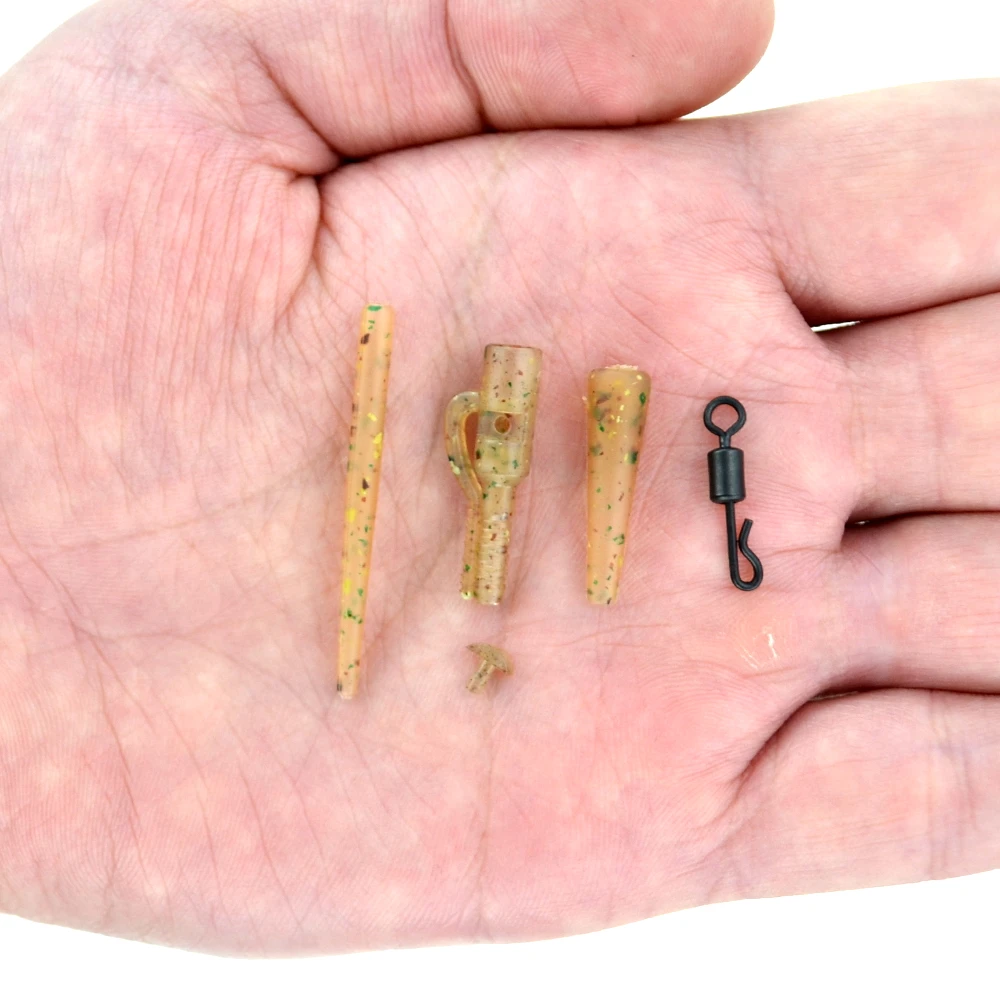 Clips de plomo de seguridad para pesca de carpa, con aguja de carnada de pesca giratoria y accesorios de pesca con aparejos terminales a presión HT03 - imagen 3