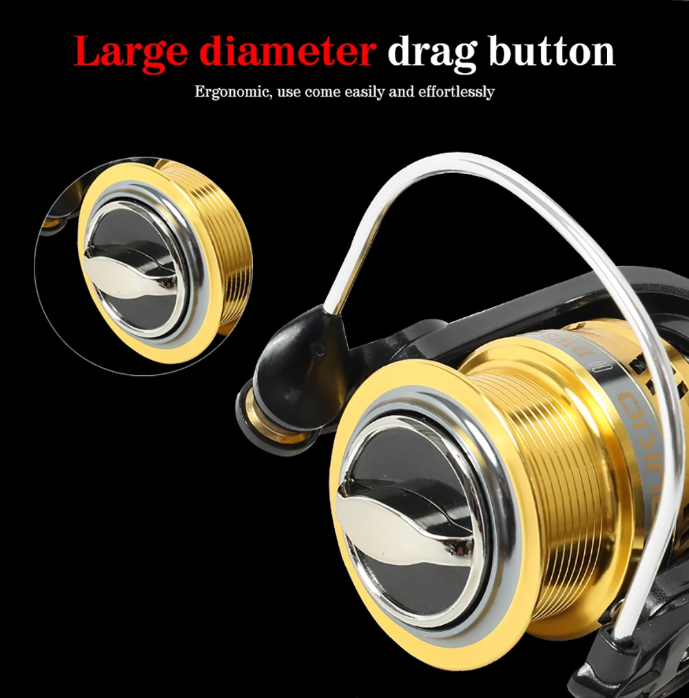 Carrete de pesca giratorio DEUKIO 2024 Original, carrete de Metal de agua dulce de mar, rodamiento 5 + 1BB, aparejos de pesca, carrete de pescado - imagen 4