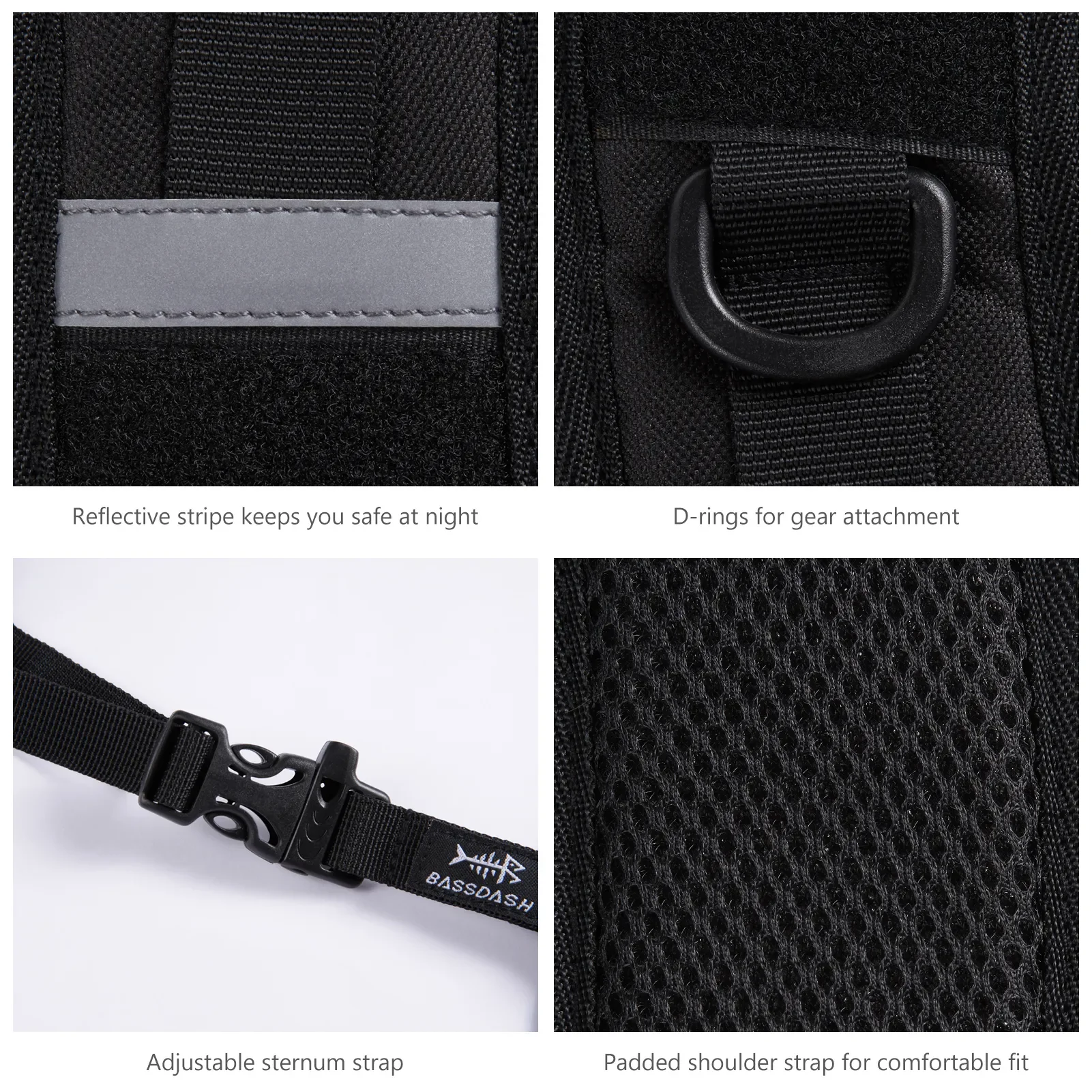 Correas hombro acolchadas Bassdash – Repuesto ajustable bolsa seca - imagen 5