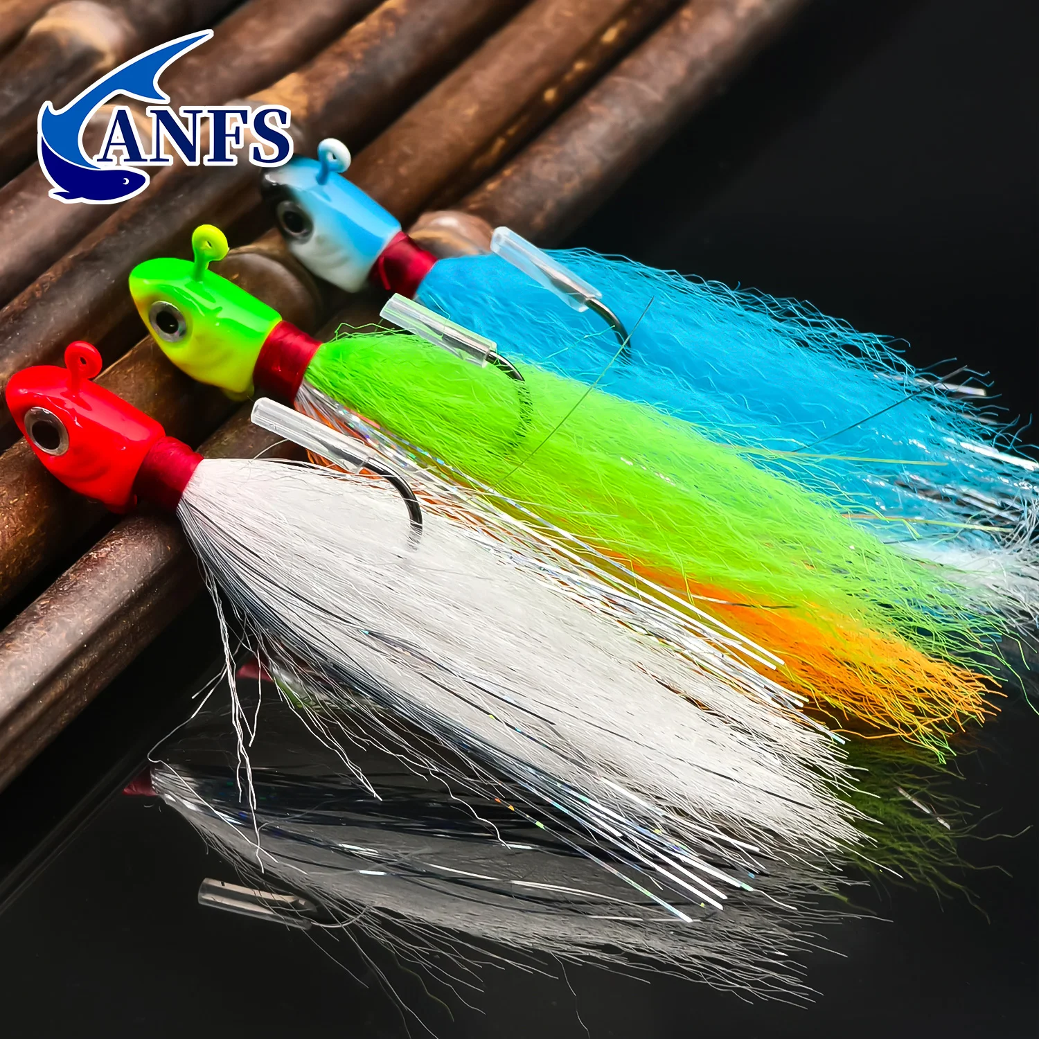 ANFS 15g/0,528oz 1 pieza Jig Head Metal Jig Hook cebo señuelo de pesca con pluma Artificial - imagen 3