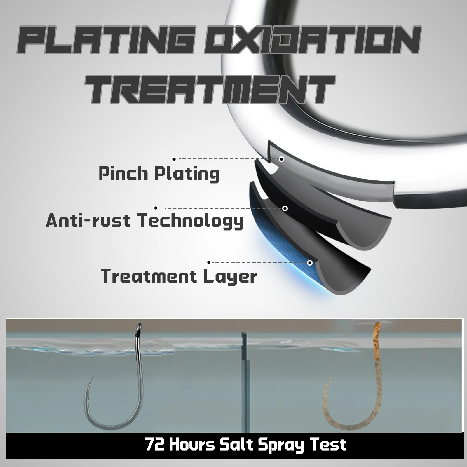 9KM 50 Uds gancho Baitholder, soporte de anzuelos de pesca, gancho circular de acero rico en carbono para agua dulce y salada - imagen 3