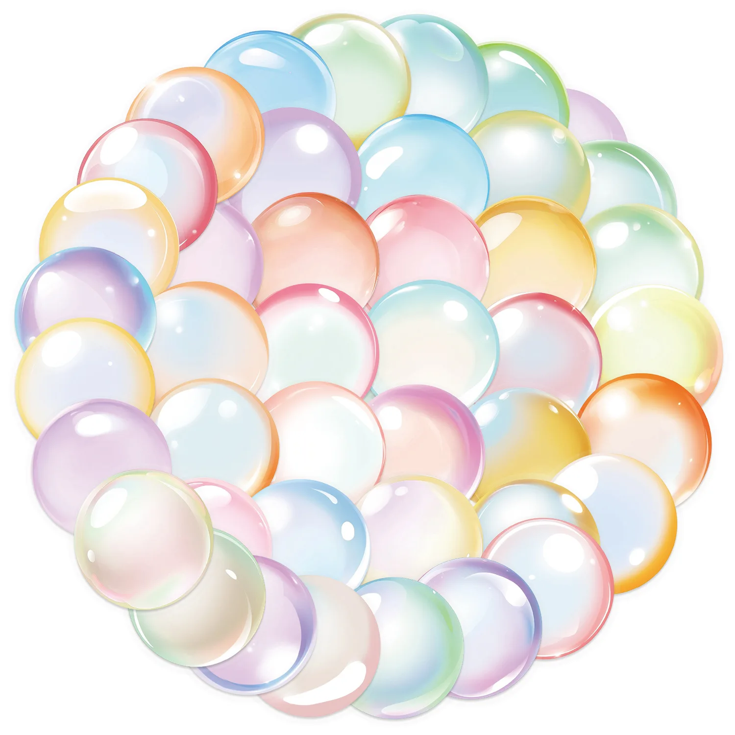 50 Uds. De pegatinas transparentes de burbujas de acuarela para mascotas, álbum de recortes, teléfono, guitarra, portátil, maleta, taza, calcomanías impermeables, juguetes - imagen 3