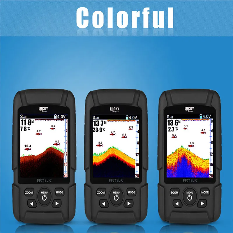 LUCKY-buscador de peces FF718LIC, Sensor de Sonar inalámbrico portátil, alarma, Sensor de haz con cable, sonda de profundidad, buscador de peces 2 en 1, pesca - imagen 3
