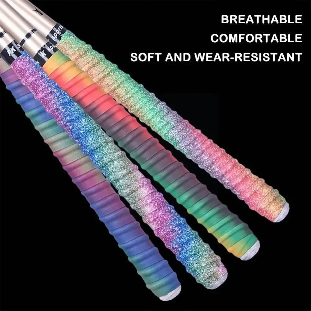 Banda de sudor antideslizante para caña de pescar, cinta de envoltura de raqueta resistente al desgaste, gradiente colorido, bádminton, grifo grueso, 1,5 M - imagen 4
