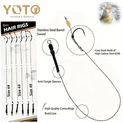 Aparejo carpa ganchos púas acero carbono boilies giratorios pesca