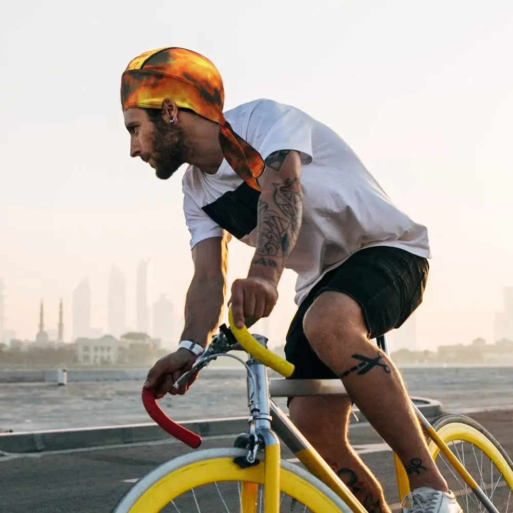 Tela de malla transpirable de secado rápido para bicicleta, gorro de ciclismo con estampado de camuflaje, gorra de bandana - imagen 2