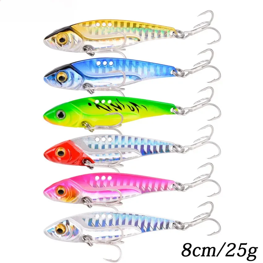 24 Uds Metal VIB 14g 20g 25g juego de Señuelos de Pesca cuchara vibratoria Spinner señuelos Crankbait Bass cebo duro Artificial cigarra VIB aparejos - imagen 3