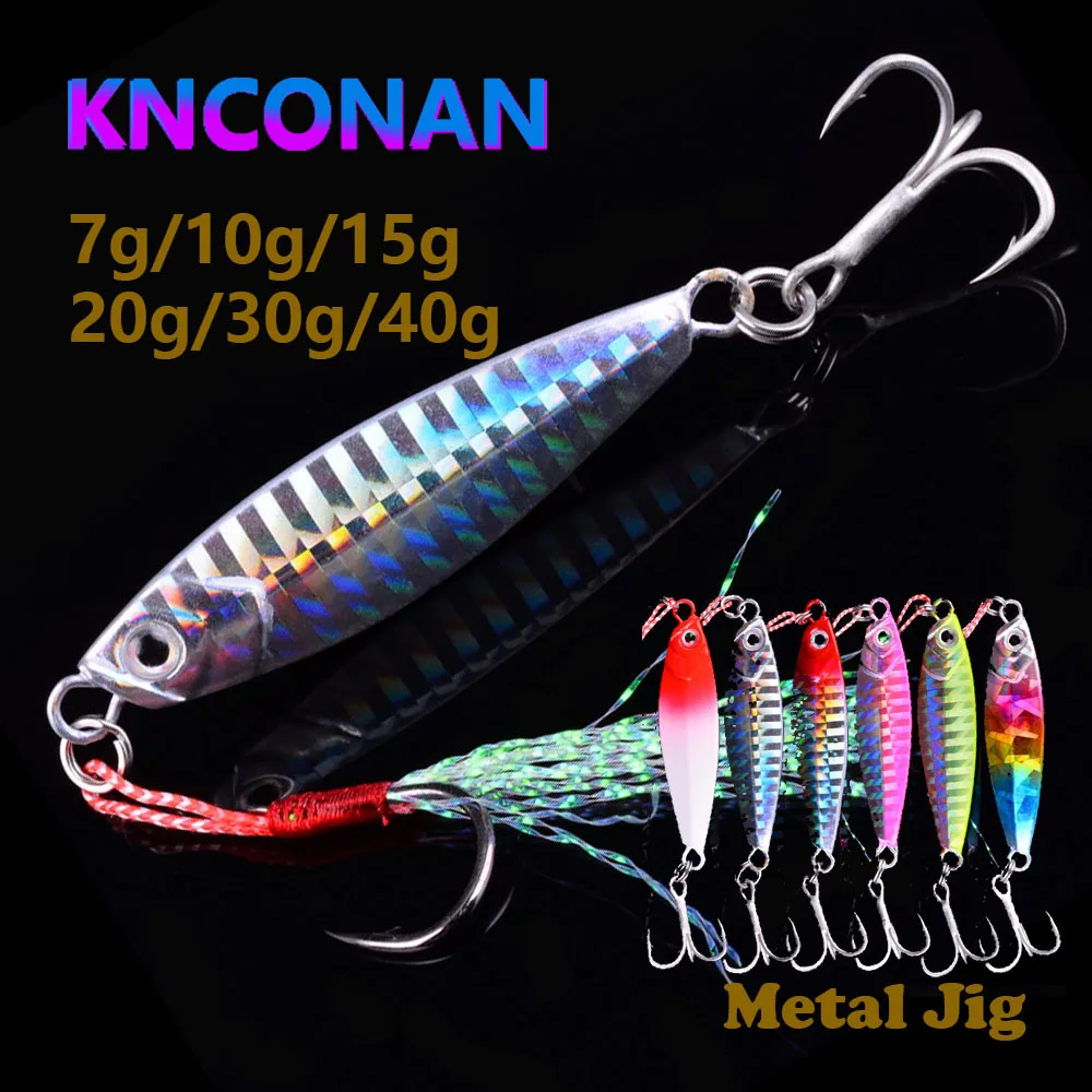 Plantilla de fundición de Metal de gran calidad, 7g, 10g, 15g, 20g, 30g, 40g, cuchara de Jigging fundida, señuelo de pesca, aparejos de cebo Artificial, 1 Uds.