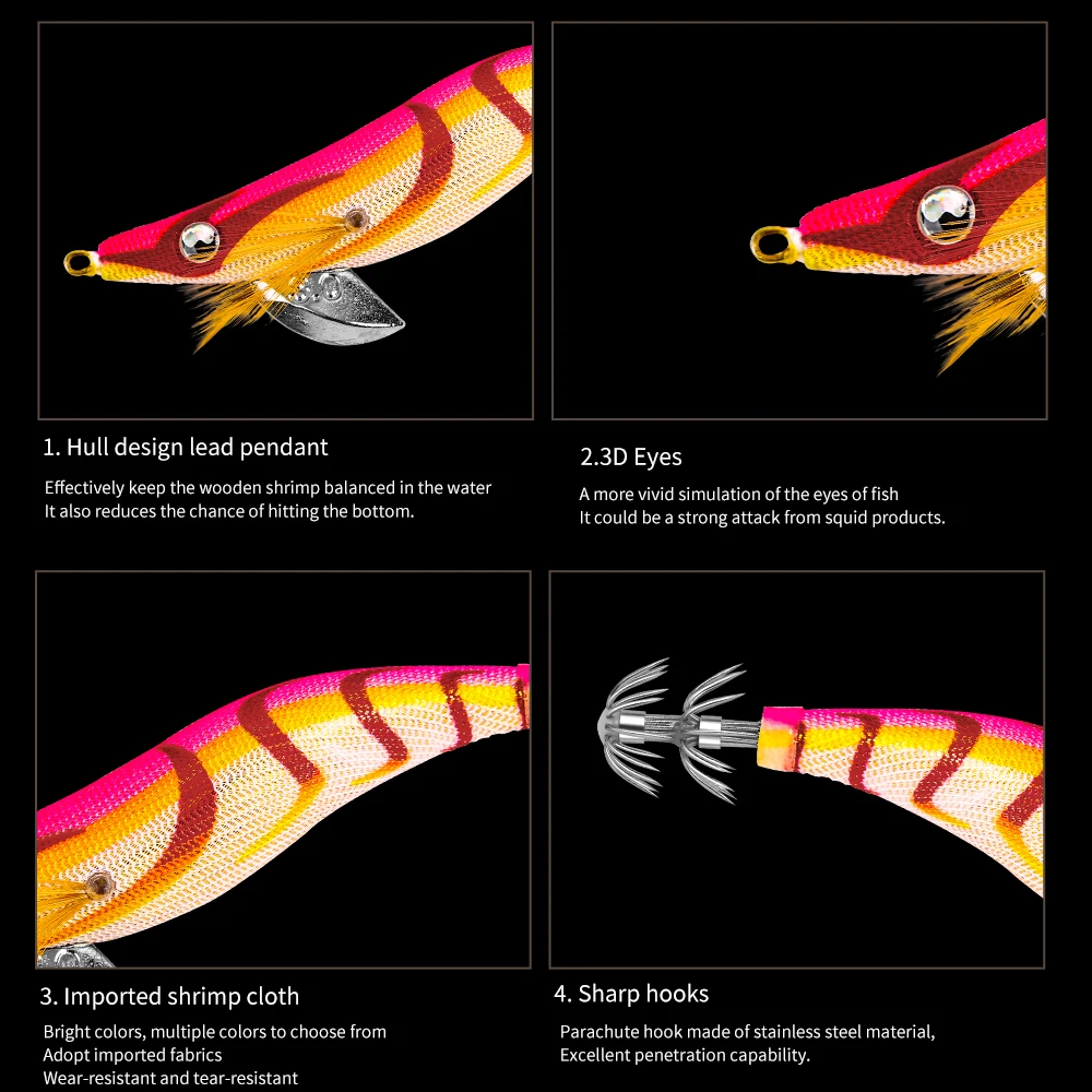Cebo de calamar FSDZSO 2,5 #   3.0 #   3.5 #   Señuelos de Jigging artificiales, anzuelos fuertes de hundimiento lento, pesca en el mar, pulpo, sepia luminosa EGI - imagen 3