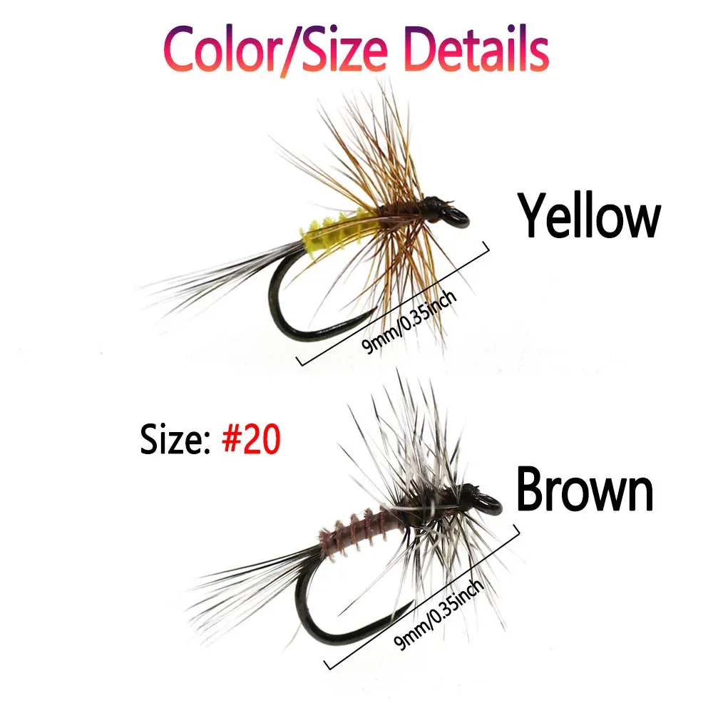 Bimoo 6PCS # 20 Barbless Mayfly Dryfly gallo Hackle cebo para insectos artificiales trucha perca Grayling Bluegill Señuelos de pesca cebos - imagen 4
