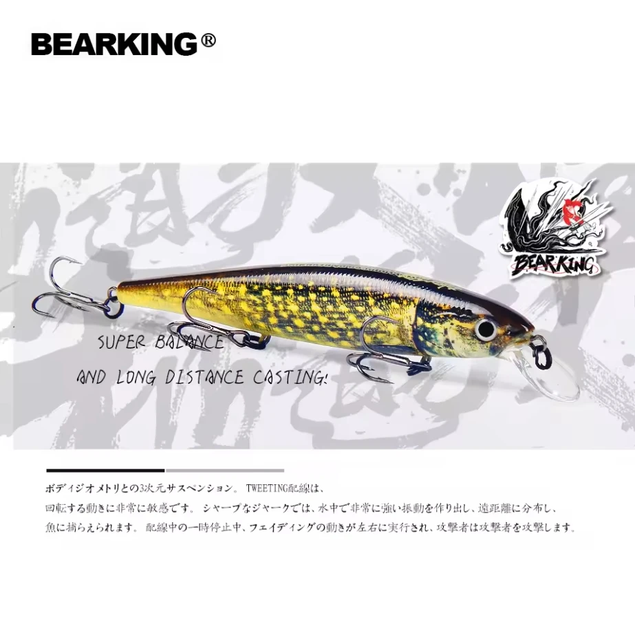 M115 Bearking 11,5 cm 16g señuelo de pesca de calidad profesional caliente, Wobblers Minnow manivela cebo excelente pintura - imagen 5
