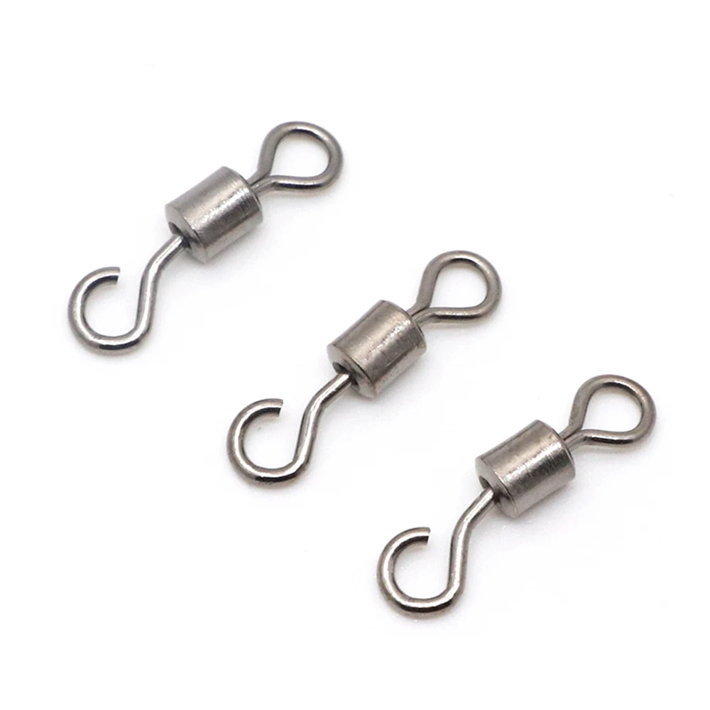 1000 unids/lote de tamaños 4 #-10 #, gancho giratorio abierto, broches de Pin, Conector de barril rodante de aleación, accesorios de aparejos de Pesca - imagen 4