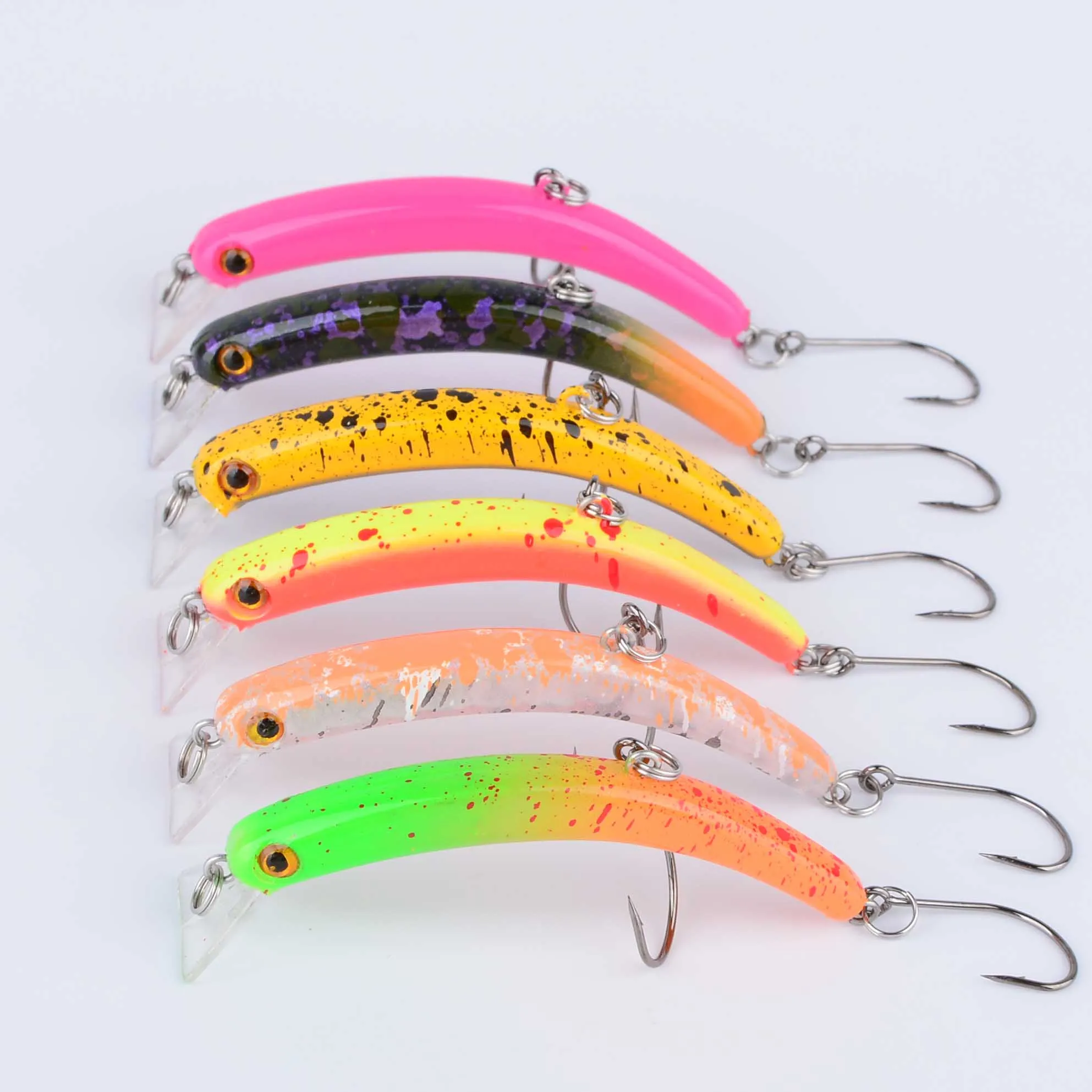 6 uds ojos 3D cebo Artificial señuelo de pesca Wobblers cebos duros de plástico Wobbler lubina aparejos de pesca pececillo pesca ﻿ - imagen 4
