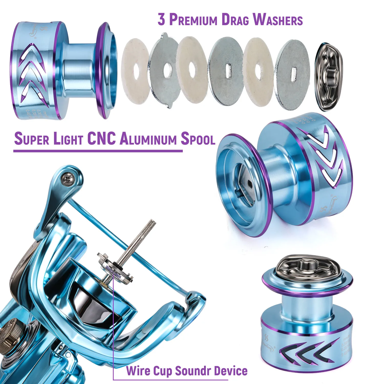 Sougayilang 1000-4000 Size Spinning Visserij-reel Hoge 5.2:1 Overbrengingsverhouding 10KG Remkracht voor Zoetwater Zeewatervissen Pesca - imagen 3