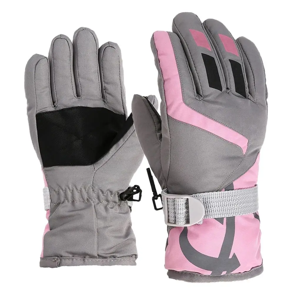 Lindos guantes de esquí a prueba de viento para niños, guantes antideslizantes gruesos y cálidos para niños, impermeables, cálidos para invierno, Snowboard para nieve - imagen 4