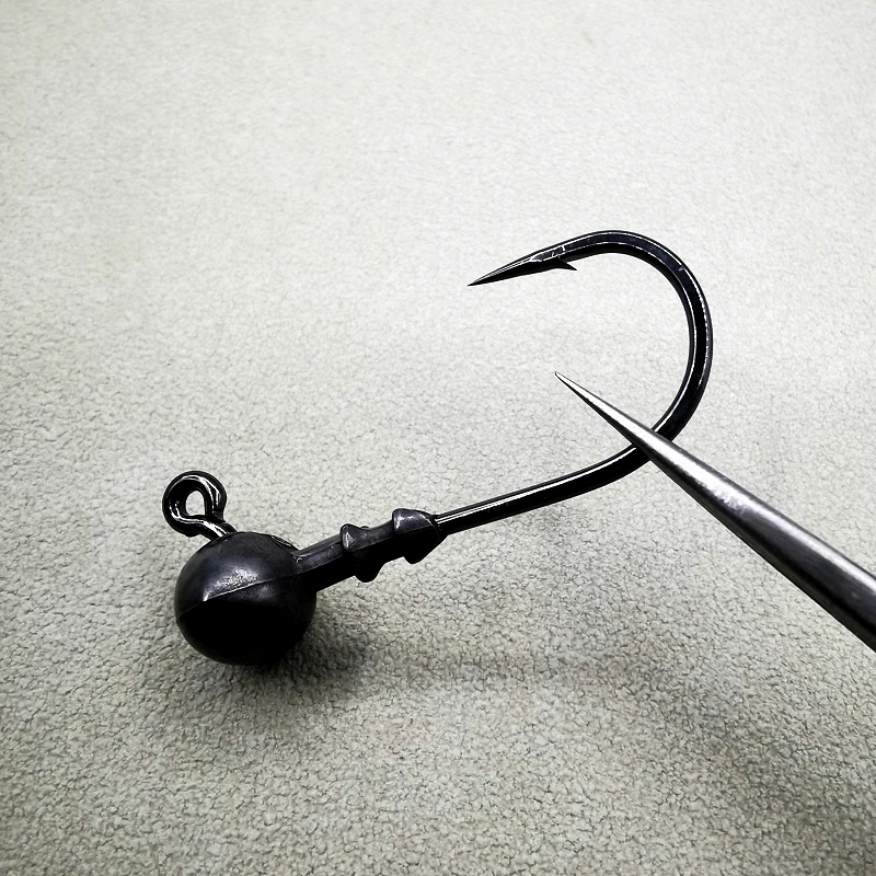 Gancho de cabeza de plomo de acero de tungsteno fuerte de 6 pliegues, cola en T, Dezhou, grupo de pesca, carretera, cebo subsuave, Pit negro, pesca salvaje, pescado mandarín - imagen 2