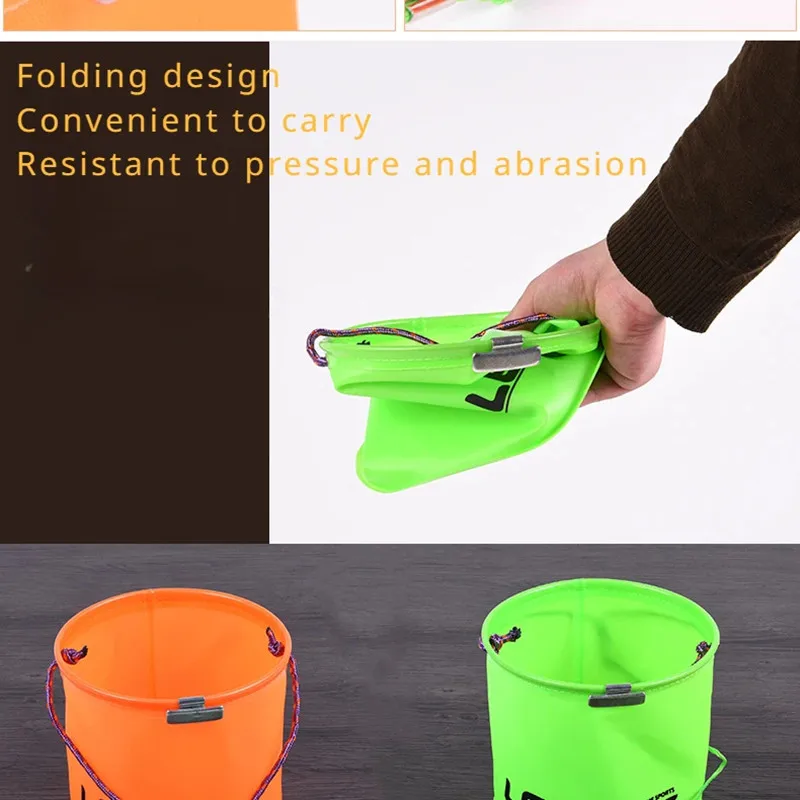 Cubo de pesca de tres colores – Resistentes y duraderos con compartimentos - imagen 5