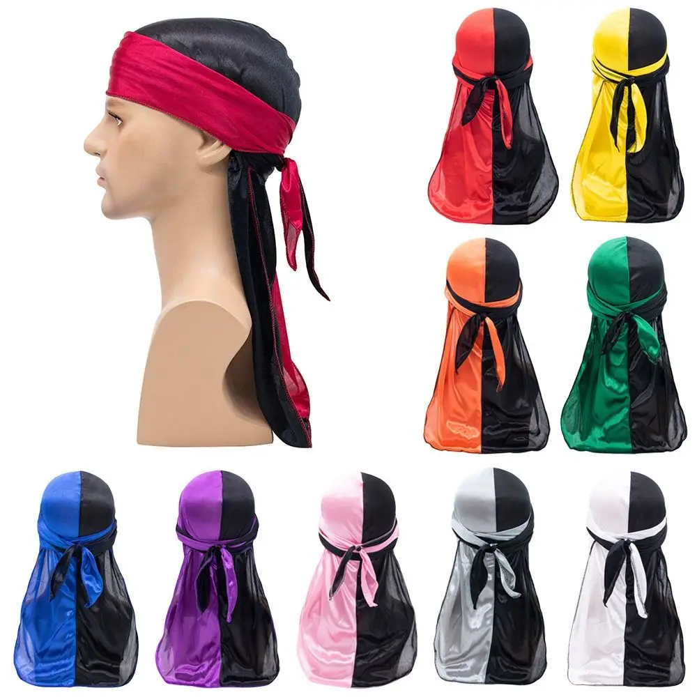Bandana ajustable preatada fina seda elástica Durag transpirable Hip-pop turbante Hijab hombres mujeres - imagen 3