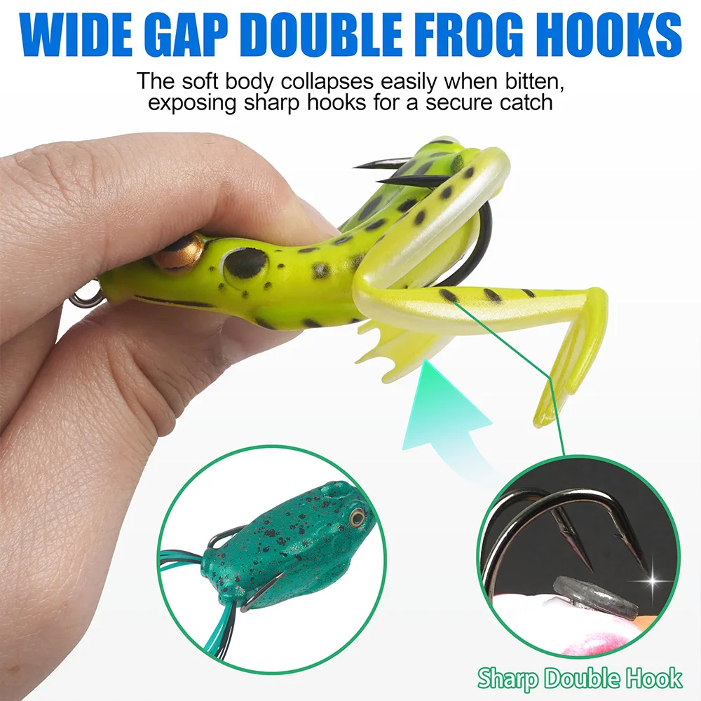 10 Uds. Anzuelos de pesca dobles clásicos, anzuelos de rana de vástago abierto, anzuelos de pesca con púas para atar moscas, 3X anzuelos fuertes de acero rico en carbono - imagen 4